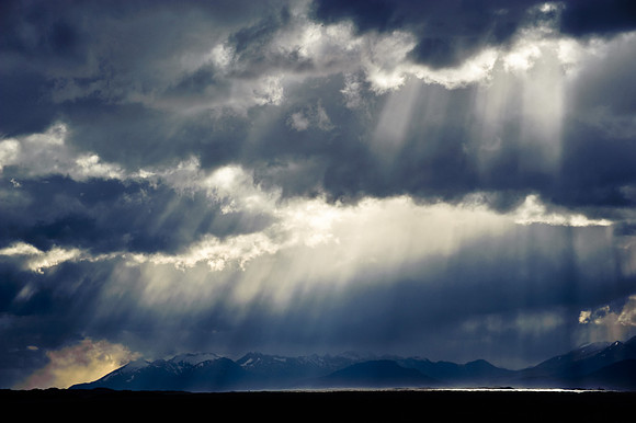 Rays of light over Ushuaia