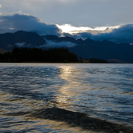 Sunrise over Lake Wakatipu and The Remarkables
